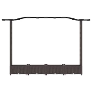 Vyvýšený záhon s treláží a střechou Hnědá 207 x 40 x 123 cm PP - obrázek 4