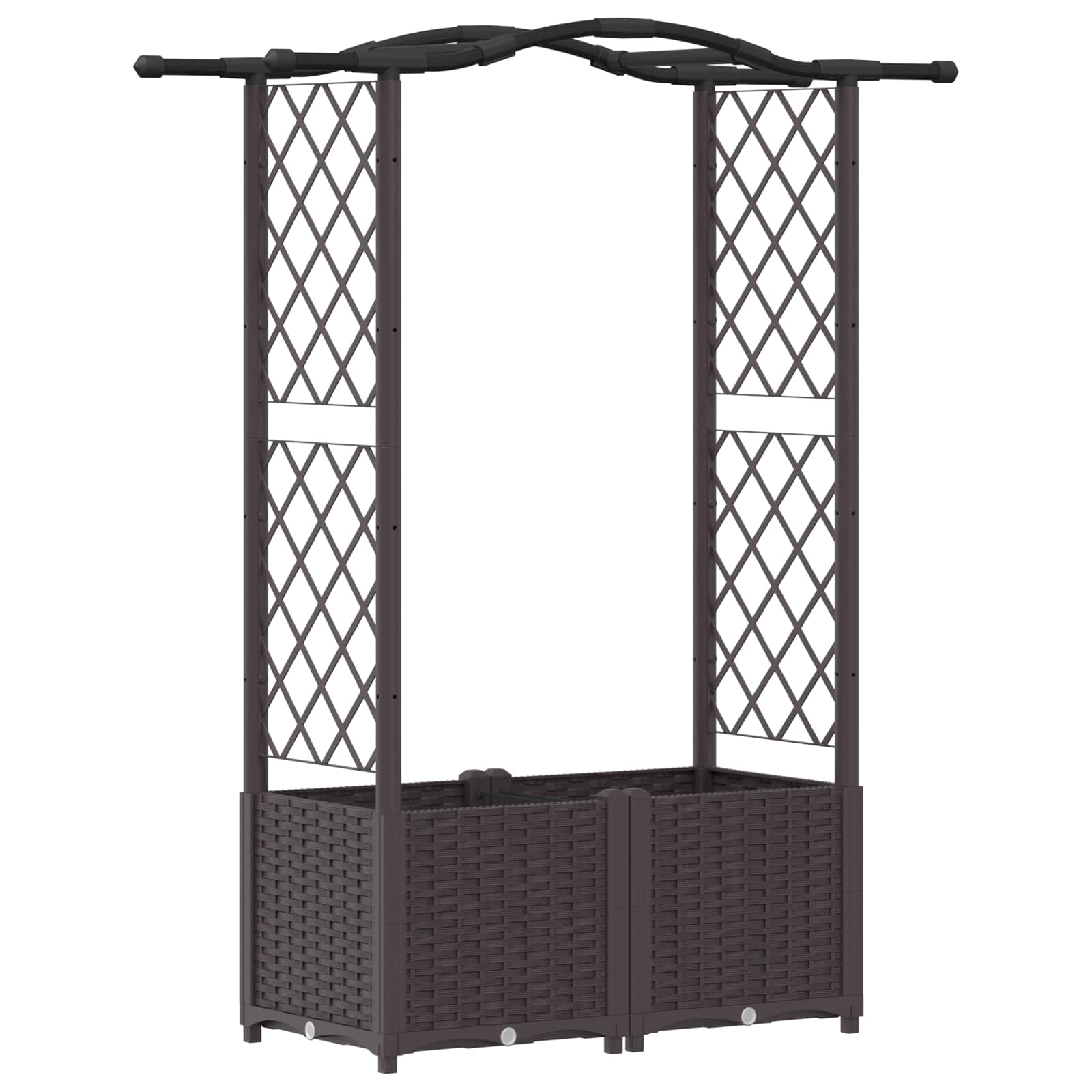 Verhoogd Bed met Trellis en Dak Bruin 125 x 40 x 138 cm PP image 2