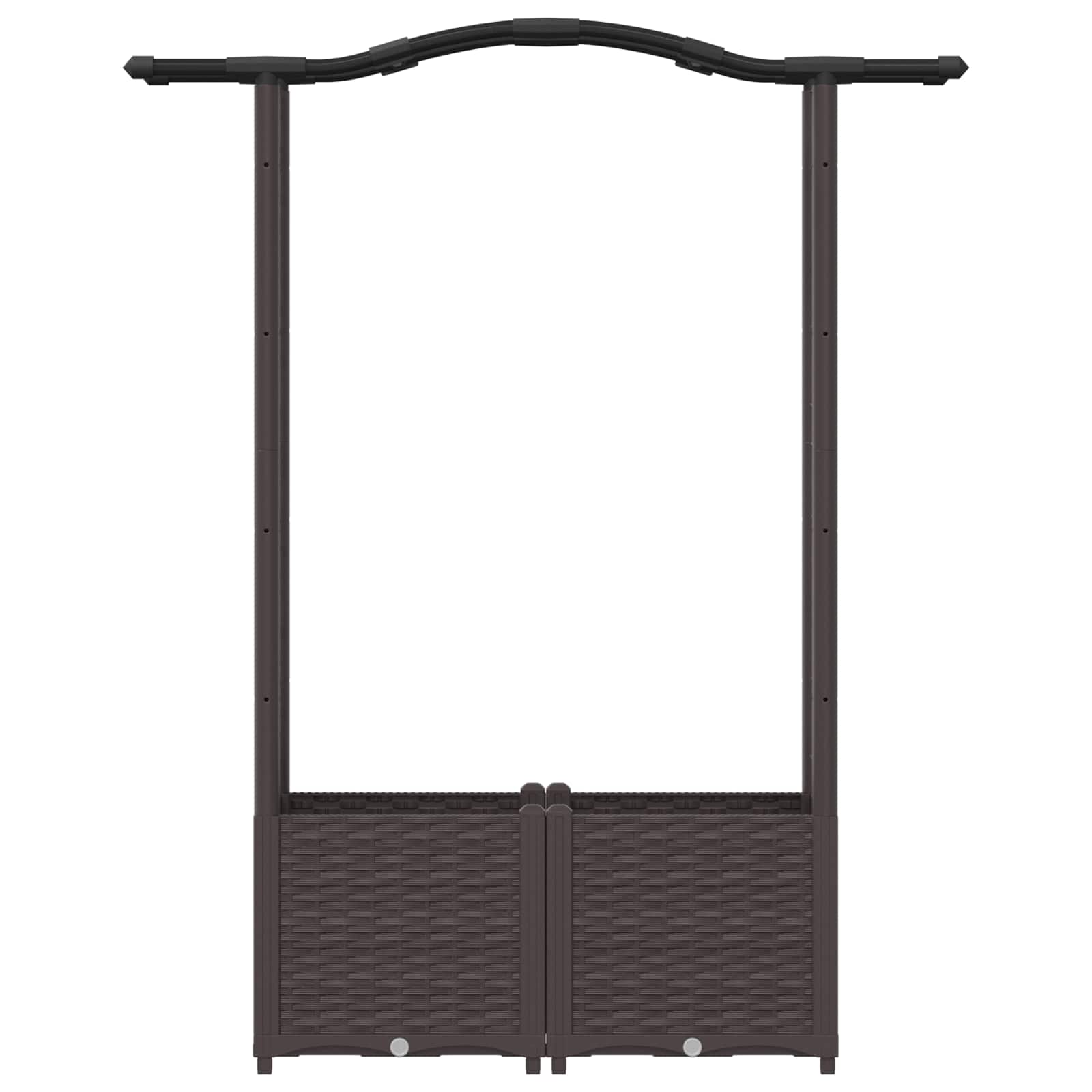 Verhoogd Bed met Trellis en Dak Bruin 125 x 40 x 138 cm PP image 4