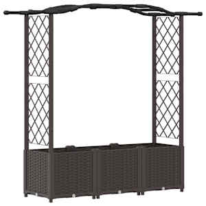 vidaXL T&otilde;stetud Padi Kase ja Katusega Pruun 164 x 40 x 138 cm PP