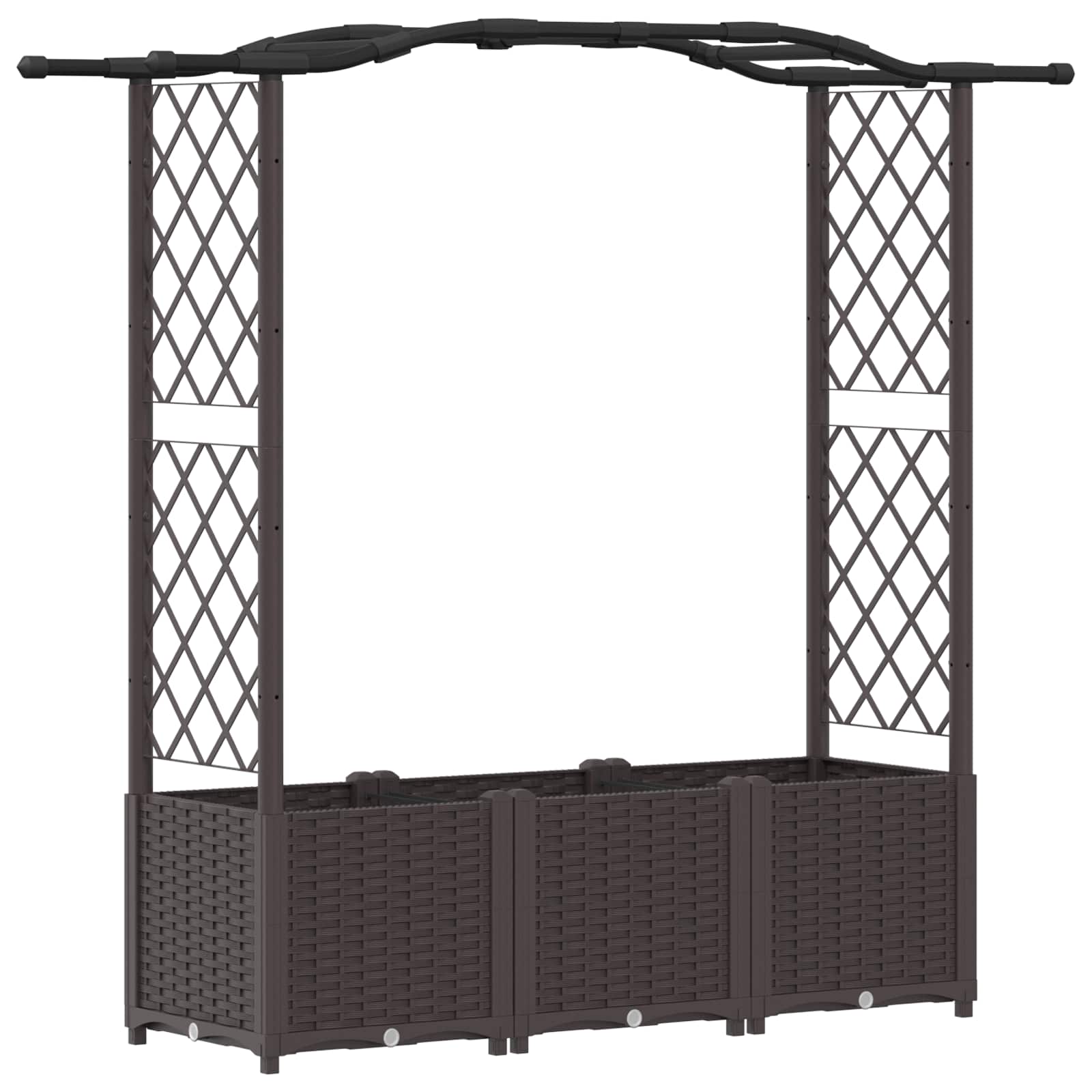 vidaXL Vyvýšený záhon s mriežkou a strechou Hnedá 164 x 40 x 138 cm PP