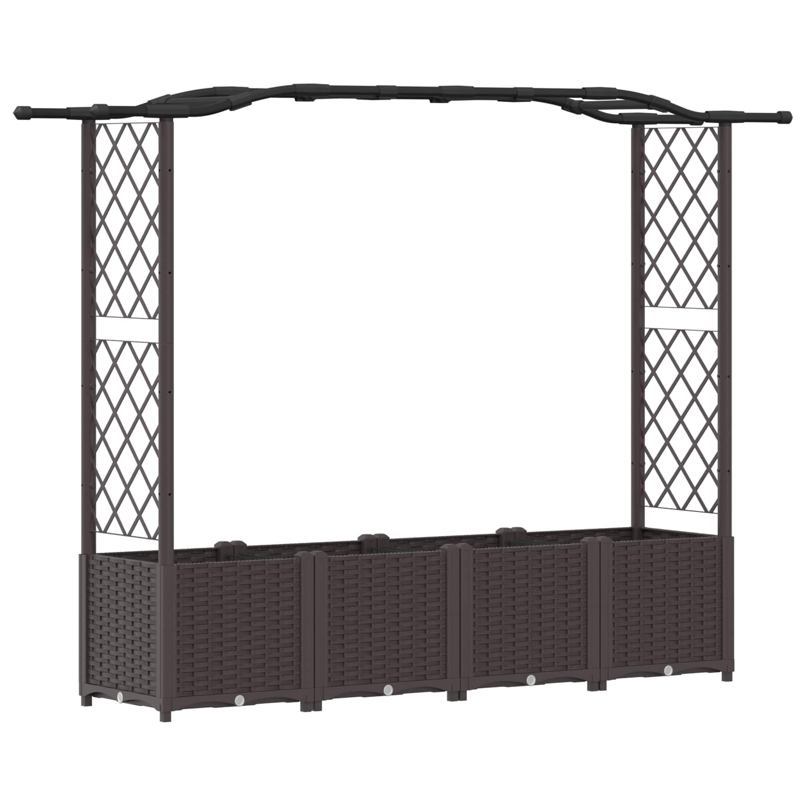Verhoogd Bed met Trellis en Dak Bruin 204 x 40 x 141 cm PP image 2
