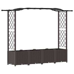 vidaXL T&otilde;stetud Padi Kase ja Katusega Pruun 204 x 40 x 138 cm PP