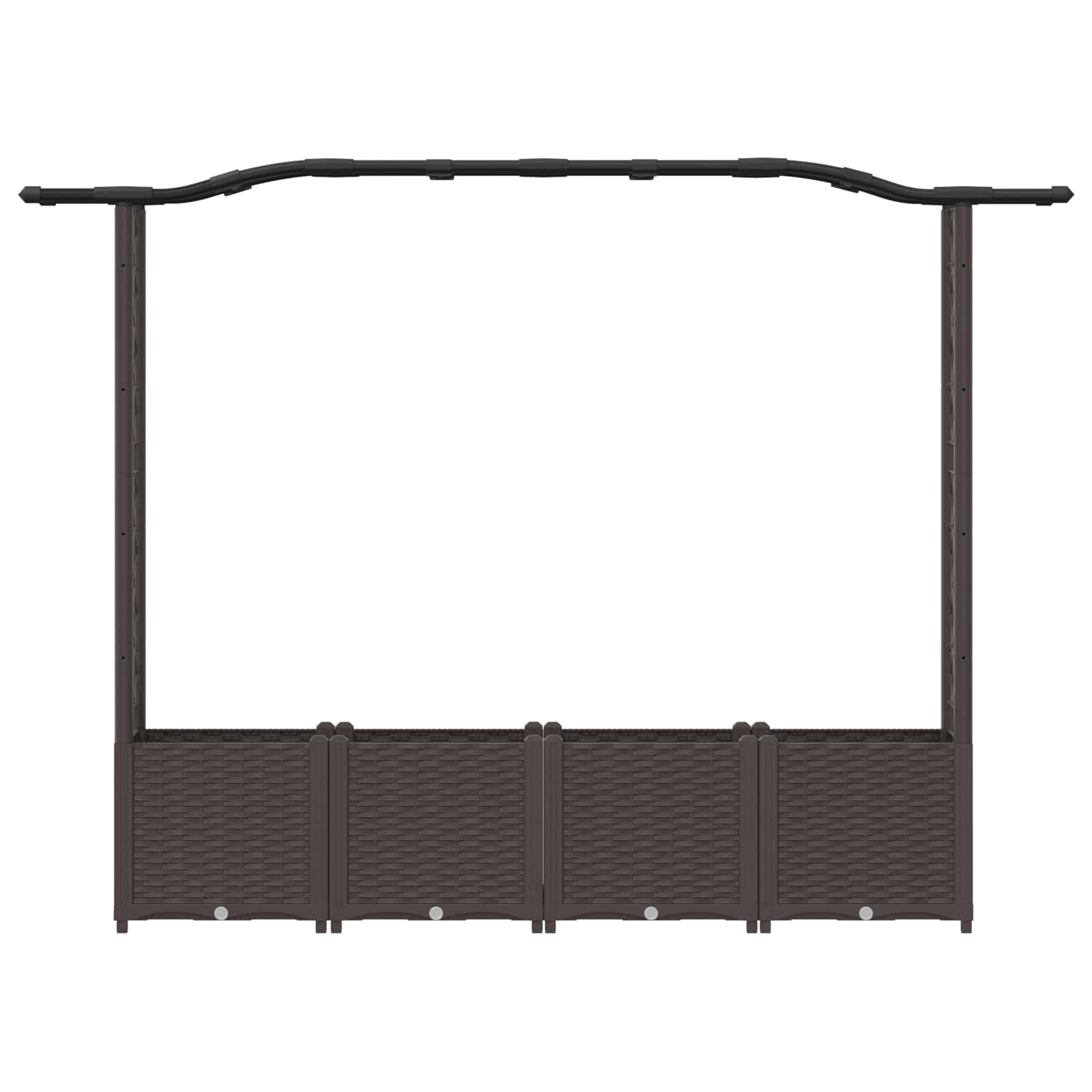Verhoogd Bed met Trellis en Dak Bruin 204 x 40 x 141 cm PP image 4