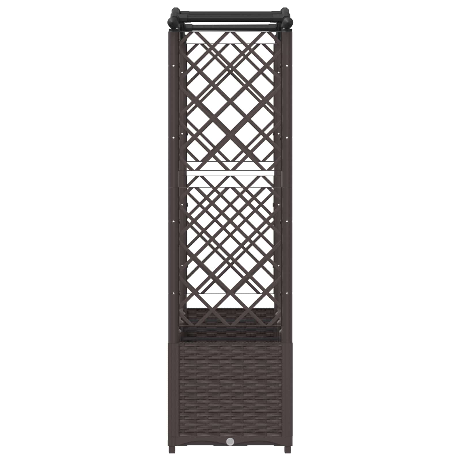 Verhoogd Bed met Trellis en Dak Bruin 204 x 40 x 141 cm PP image 5