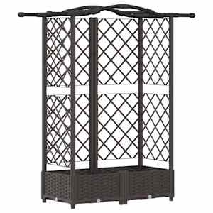 vidaXL T&otilde;stetud Padi Kase ja Katusega Pruun 124 x 40 x 123 cm PP