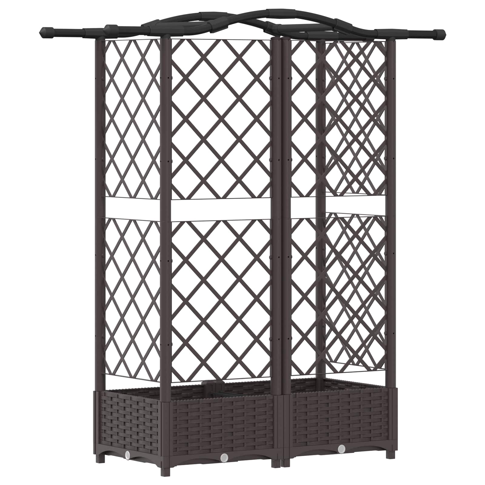 Verhoogd Bed met Trellis en Dak Bruin 124 x 40 x 126 cm PP image 5