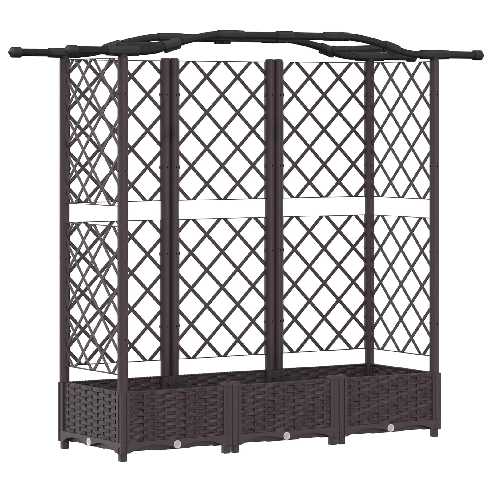 Verhoogd Bed met Trellis en Dak Bruin 163 x 40 x 126 cm PP image 2