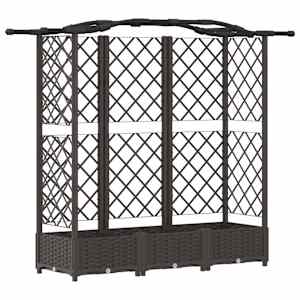 vidaXL T&otilde;stetud Padi Kase ja Katusega Pruun 163 x 40 x 123 cm PP