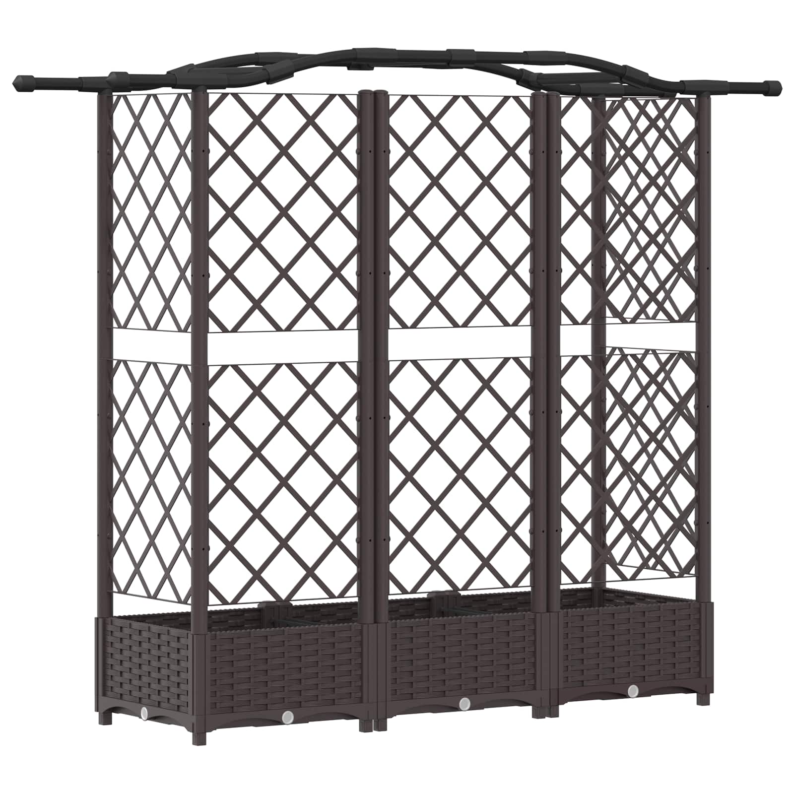 Verhoogd Bed met Trellis en Dak Bruin 163 x 40 x 126 cm PP image 5