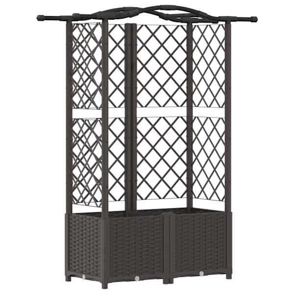 vidaXL T&otilde;stetud Padi Kase ja Katusega Pruun 122 x 40 x 138 cm PP