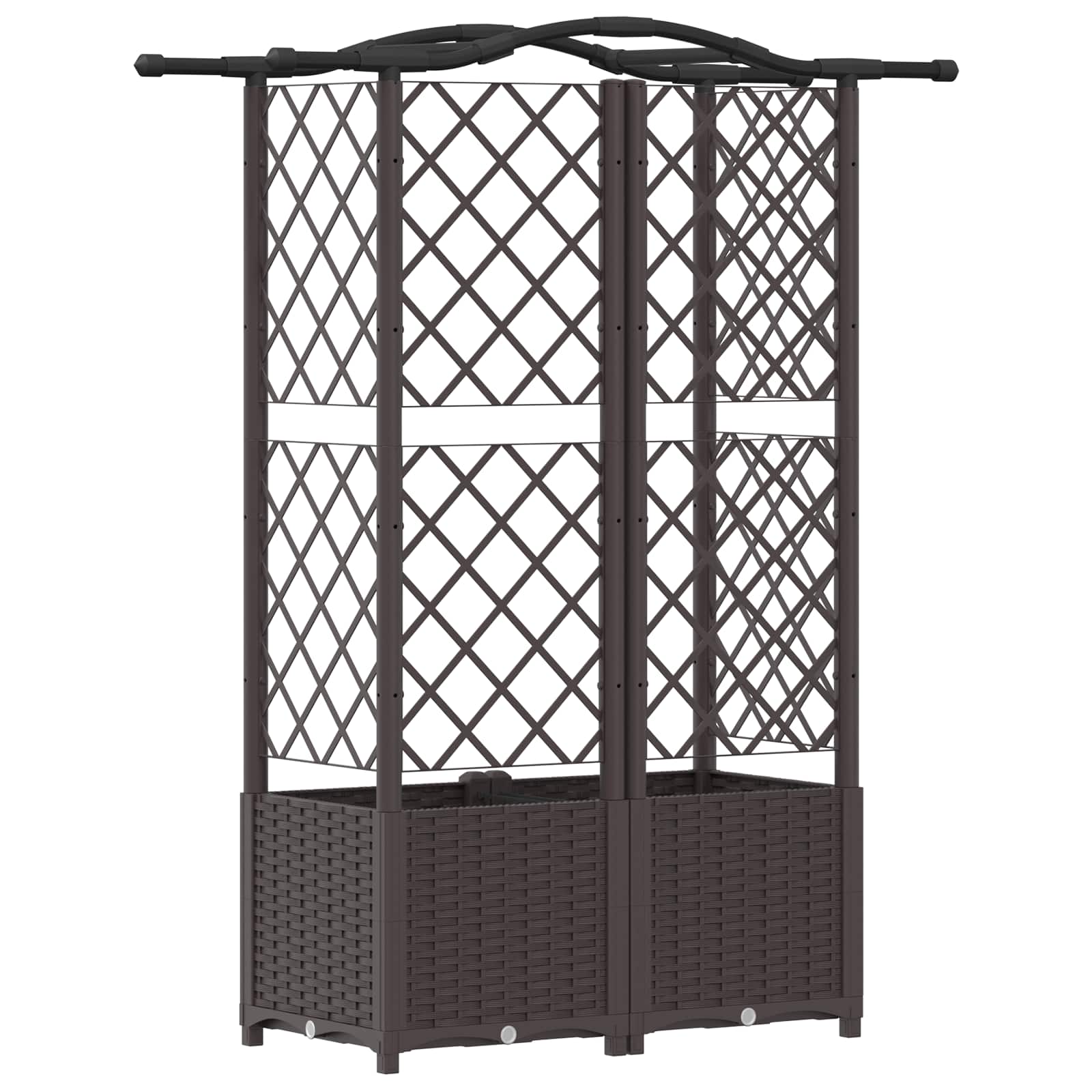 Verhoogd Bed met Trellis en Dak Bruin 122 x 40 x 141 cm PP image 5