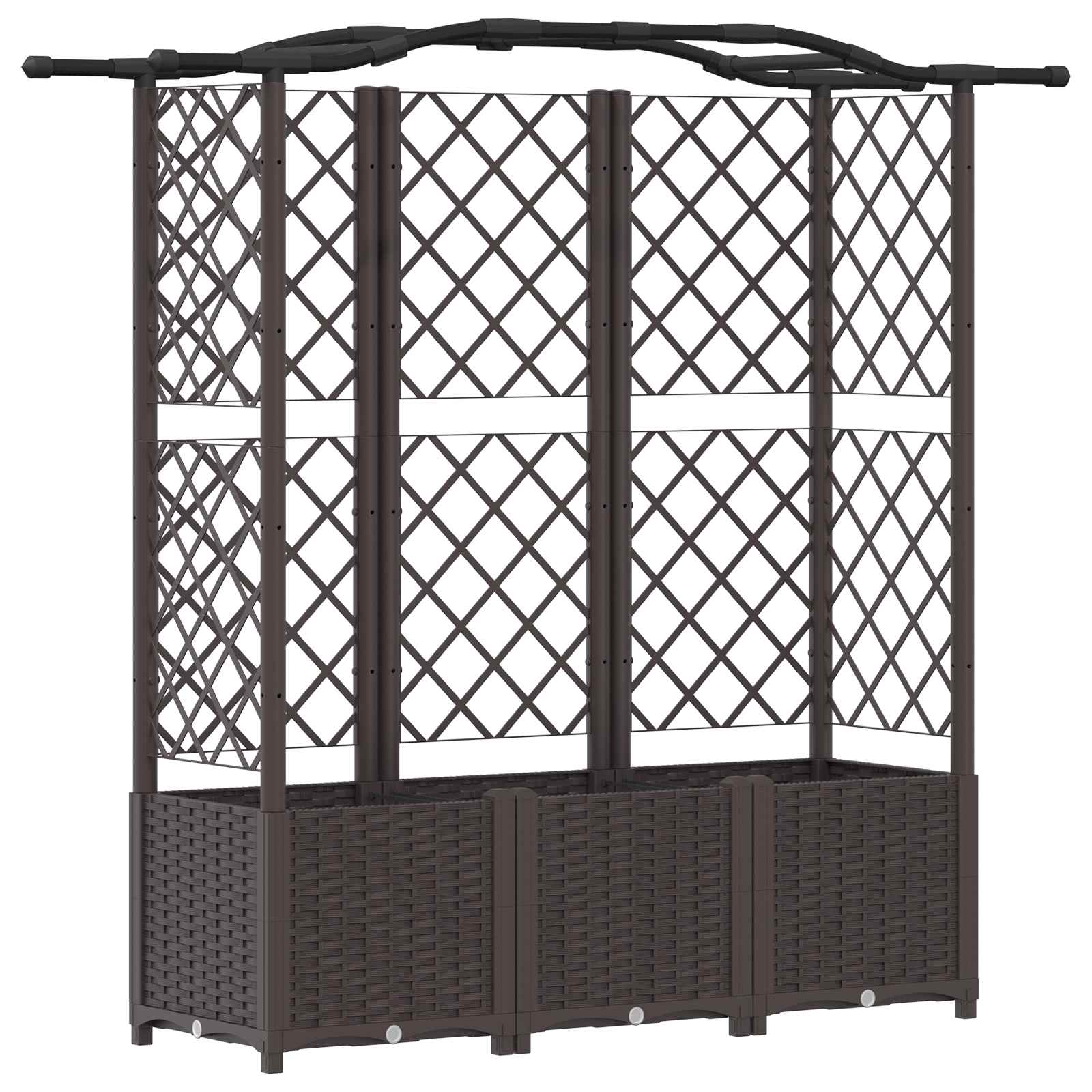Verhoogd Bed met Trellis en Dak Bruin 163 x 40 x 141 cm PP image 2