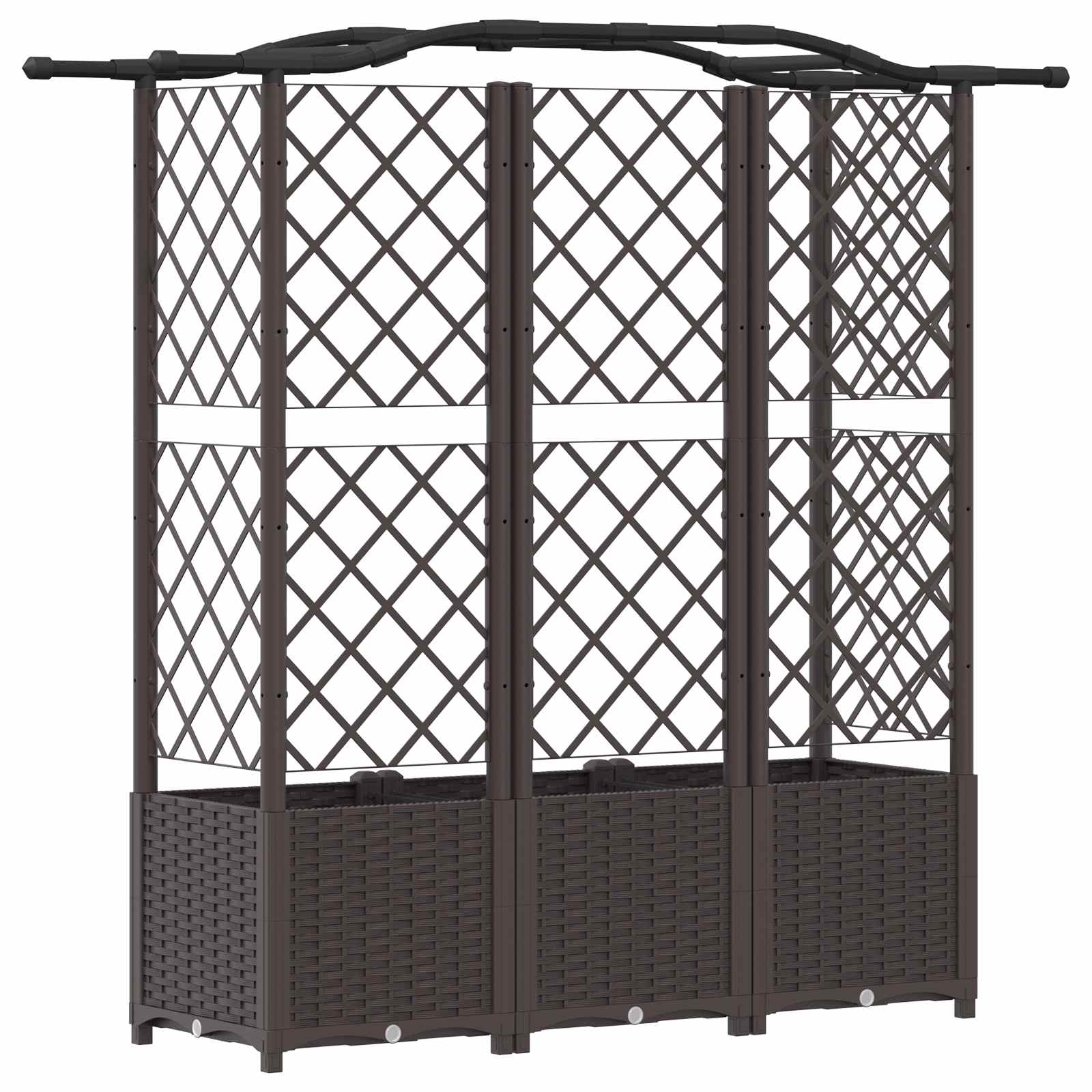 Verhoogd Bed met Trellis en Dak Bruin 163 x 40 x 141 cm PP image 5