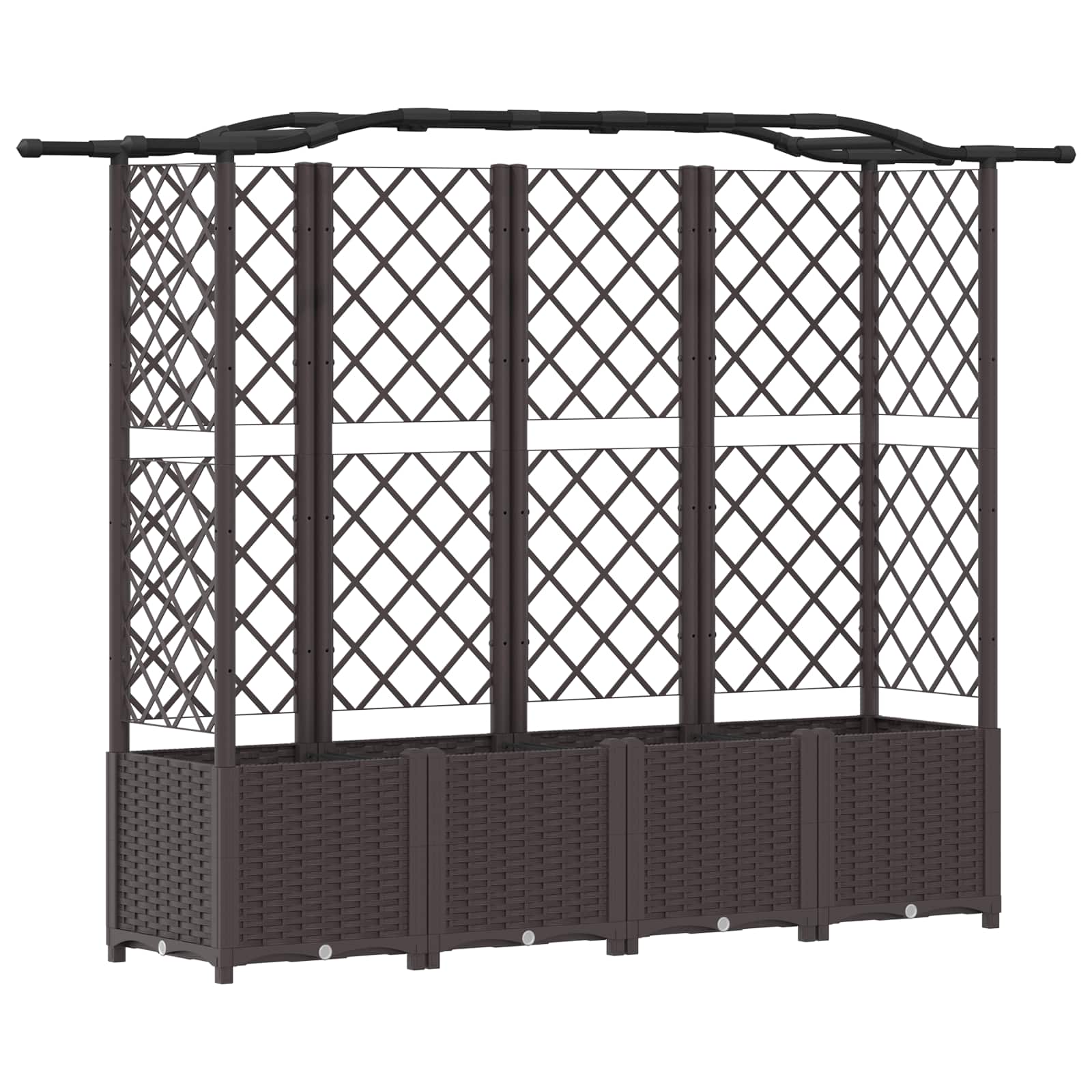 Verhoogd Bed met Trellis en Dak Bruin 204 x 40 x 141 cm PP image 2