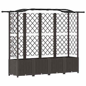 vidaXL T&otilde;stetud Padi Kase ja Katusega Pruun 204 x 40 x 138 cm PP