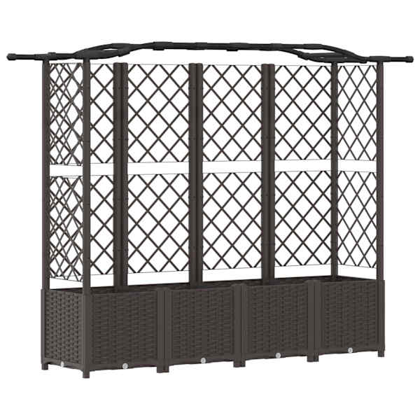 vidaXL T&otilde;stetud Padi Kase ja Katusega Pruun 204 x 40 x 138 cm PP