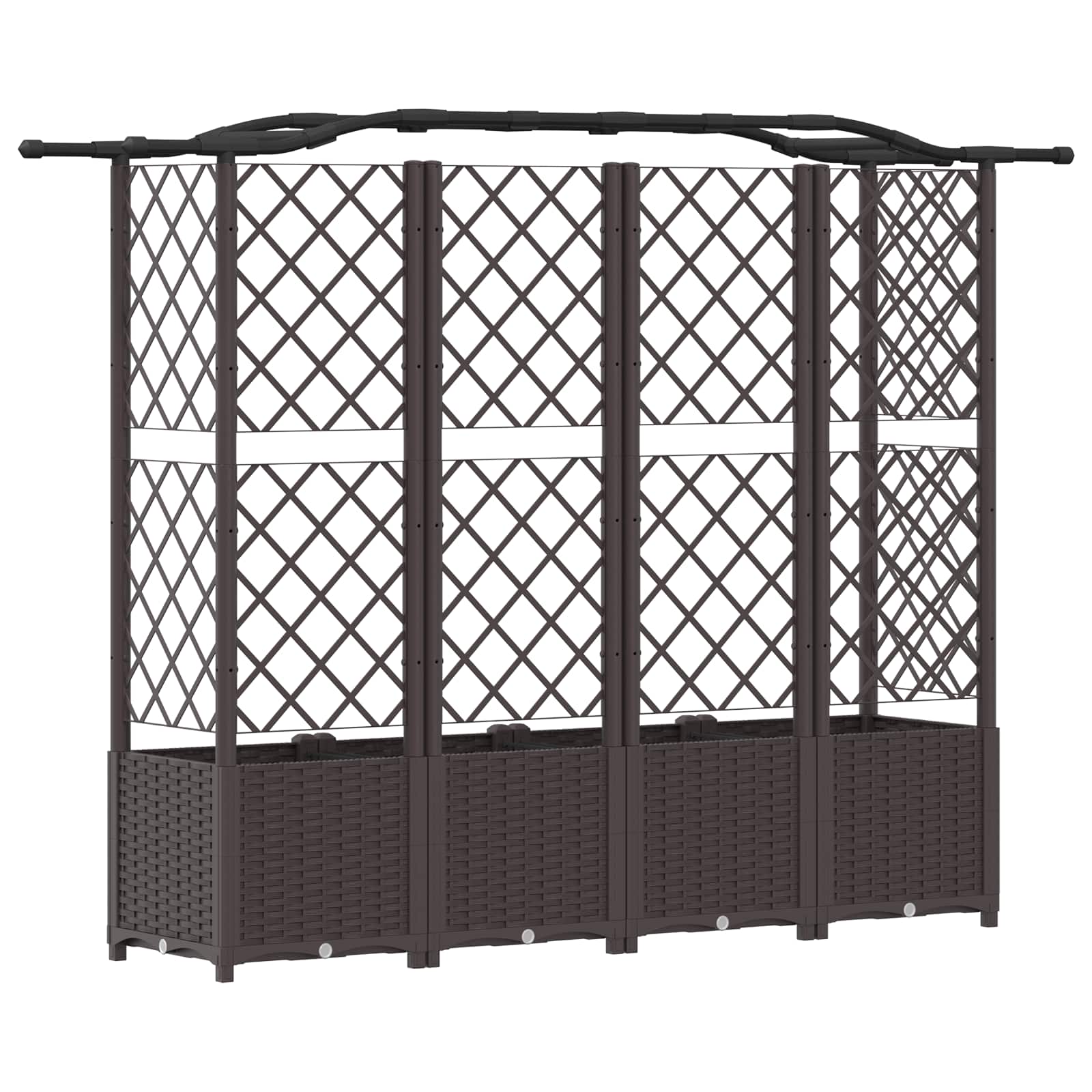 Verhoogd Bed met Trellis en Dak Bruin 204 x 40 x 141 cm PP image 5