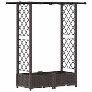 vidaXL T&otilde;stetud Padi Kase ja Katusega Pruun 122,5 x 40 x 121 cm PP