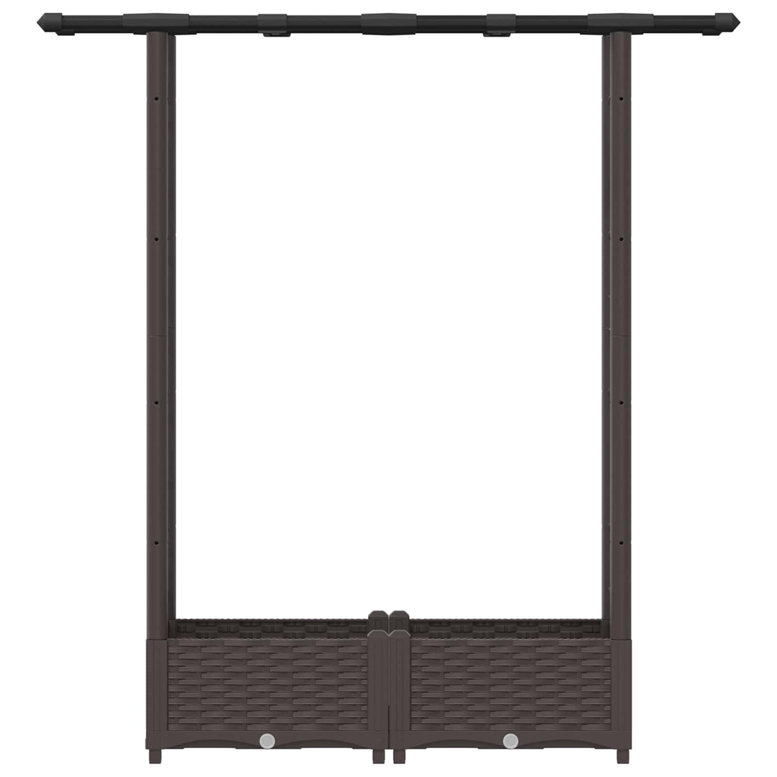 Verhoogd Bed met Trellis en Dak Bruin 122,5 x 40 x 123 cm PP image 4