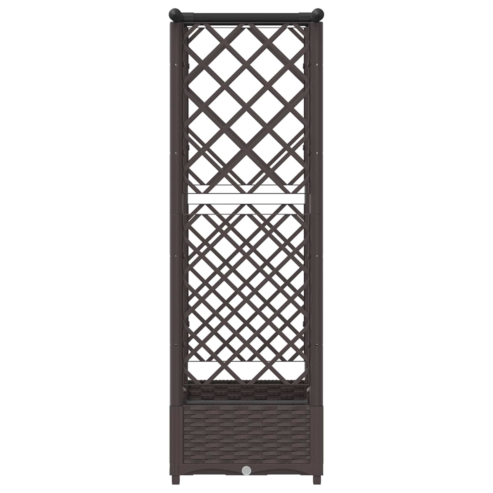 Verhoogd Bed met Trellis en Dak Bruin 122,5 x 40 x 123 cm PP image 5