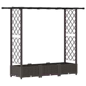 vidaXL T&otilde;stetud Padi Kase ja Katusega Pruun 164 x 40 x 121 cm PP