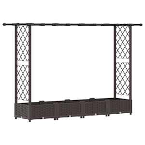 vidaXL T&otilde;stetud Padi Kase ja Katusega Pruun 203 x 40 x 121 cm PP