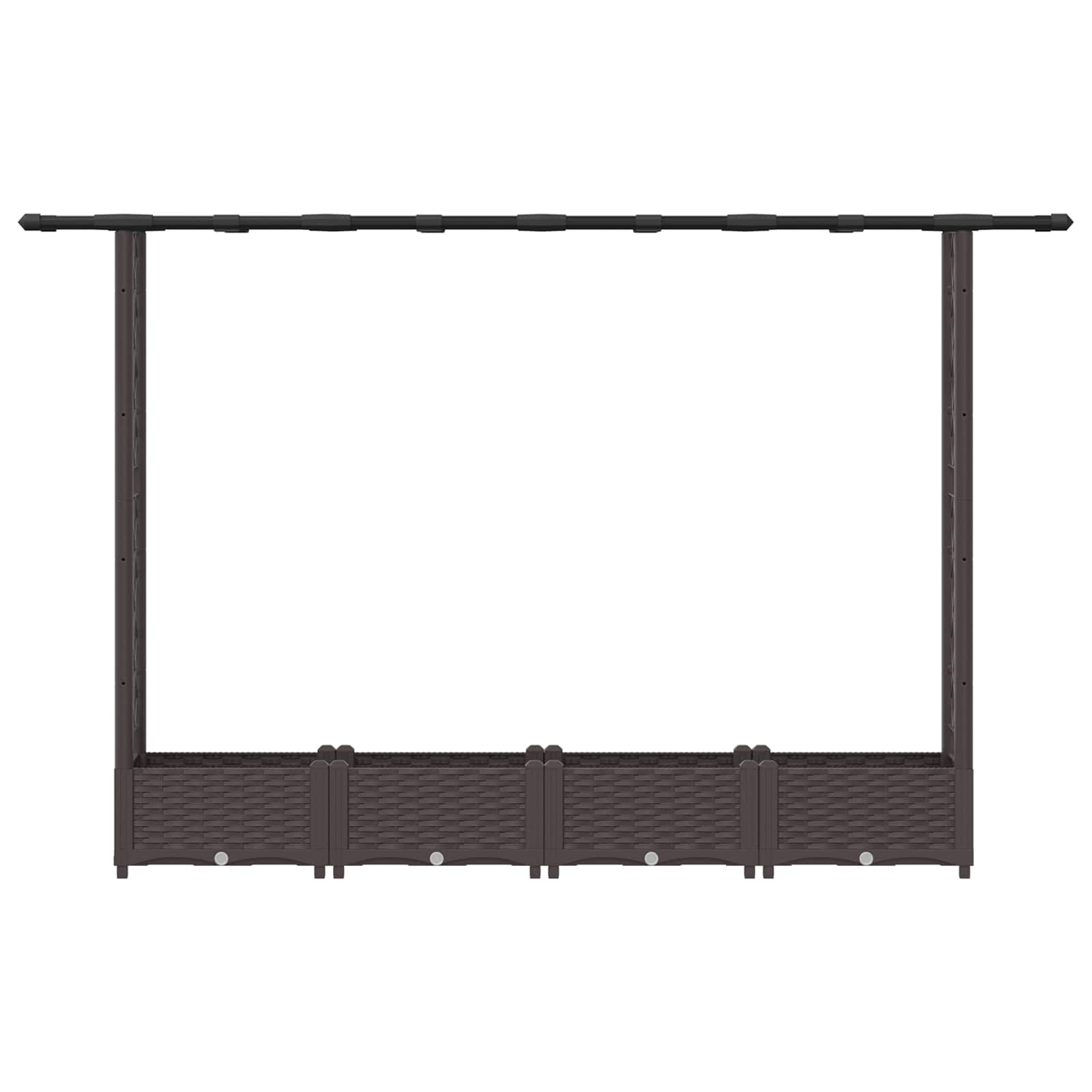 Verhoogd Bed met Trellis en Dak Bruin 203 x 40 x 123 cm PP image 4