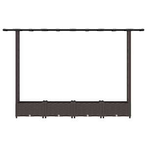 Vyvýšený záhon s treláží a střechou Hnědá 203 x 40 x 121 cm PP - obrázek 4