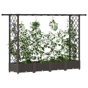 Vyvýšený záhon s treláží a střechou Hnědá 203 x 40 x 121 cm PP - obrázek 3
