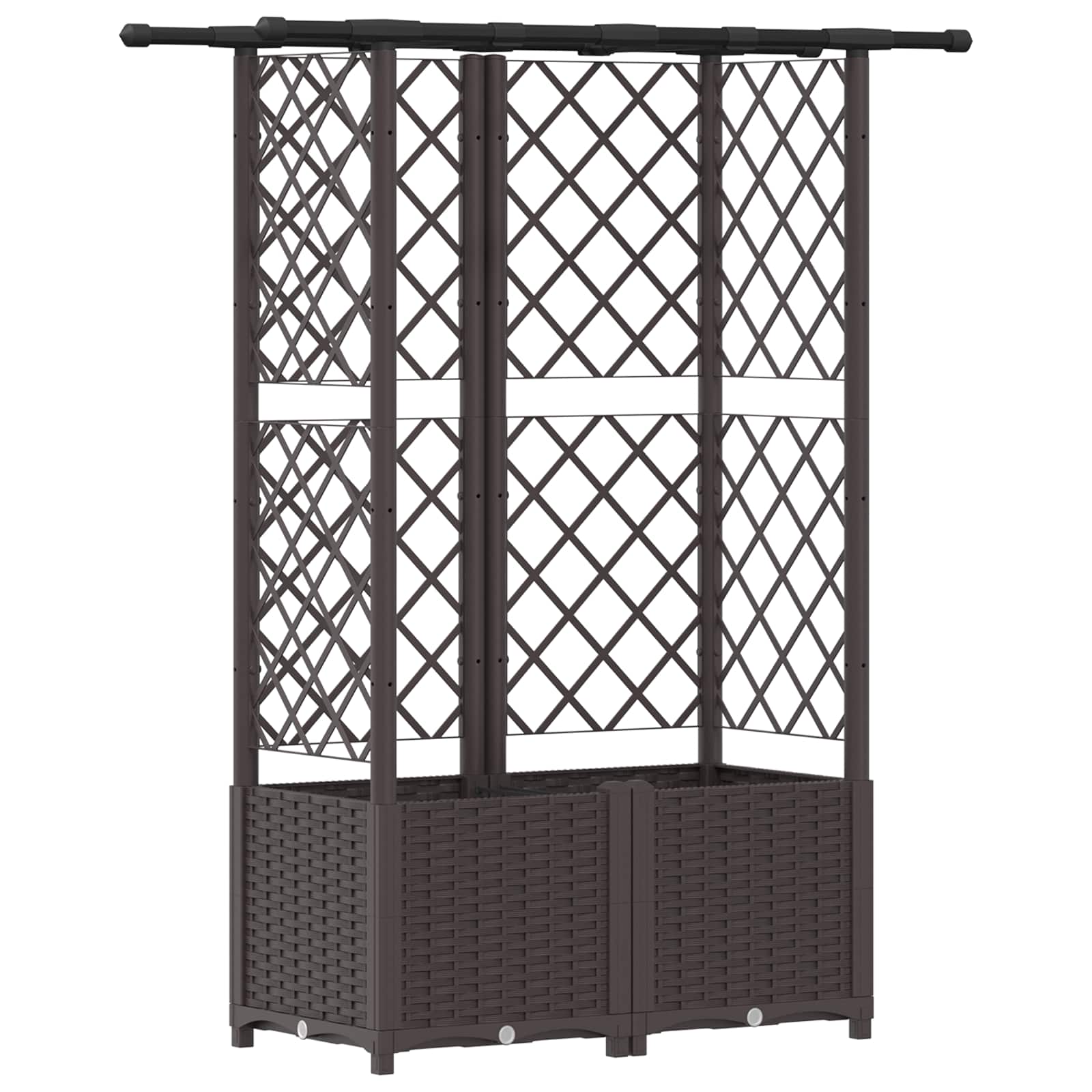 Verhoogd Bed met Trellis en Dak Bruin 124,5 x 40 x 138 cm PP image 2