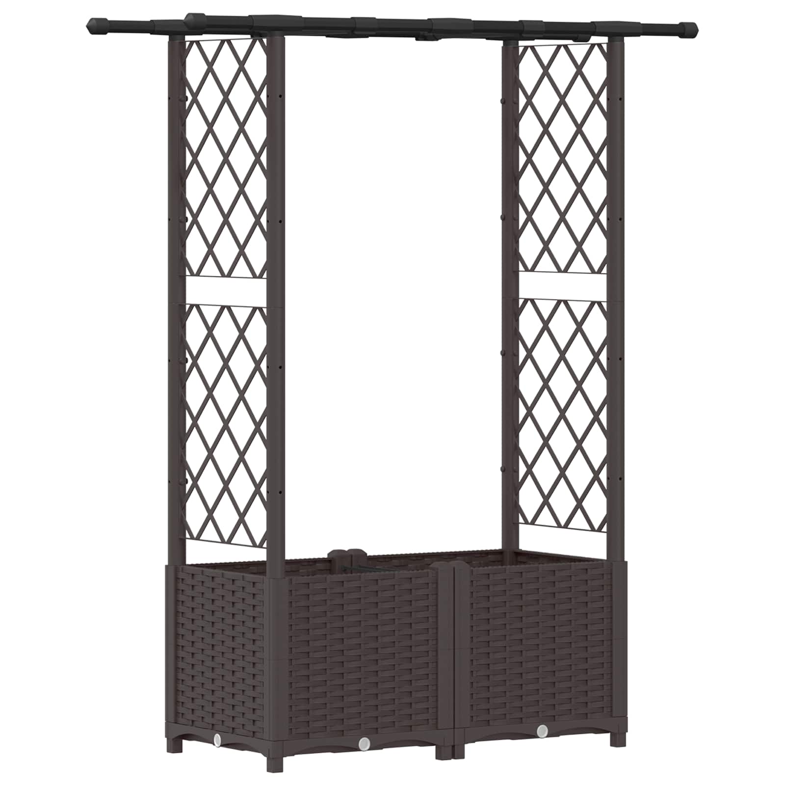 vidaXL Vyvýšený záhon s mriežkou a strechou Hnedá 124,5 x 40 x 136 cm