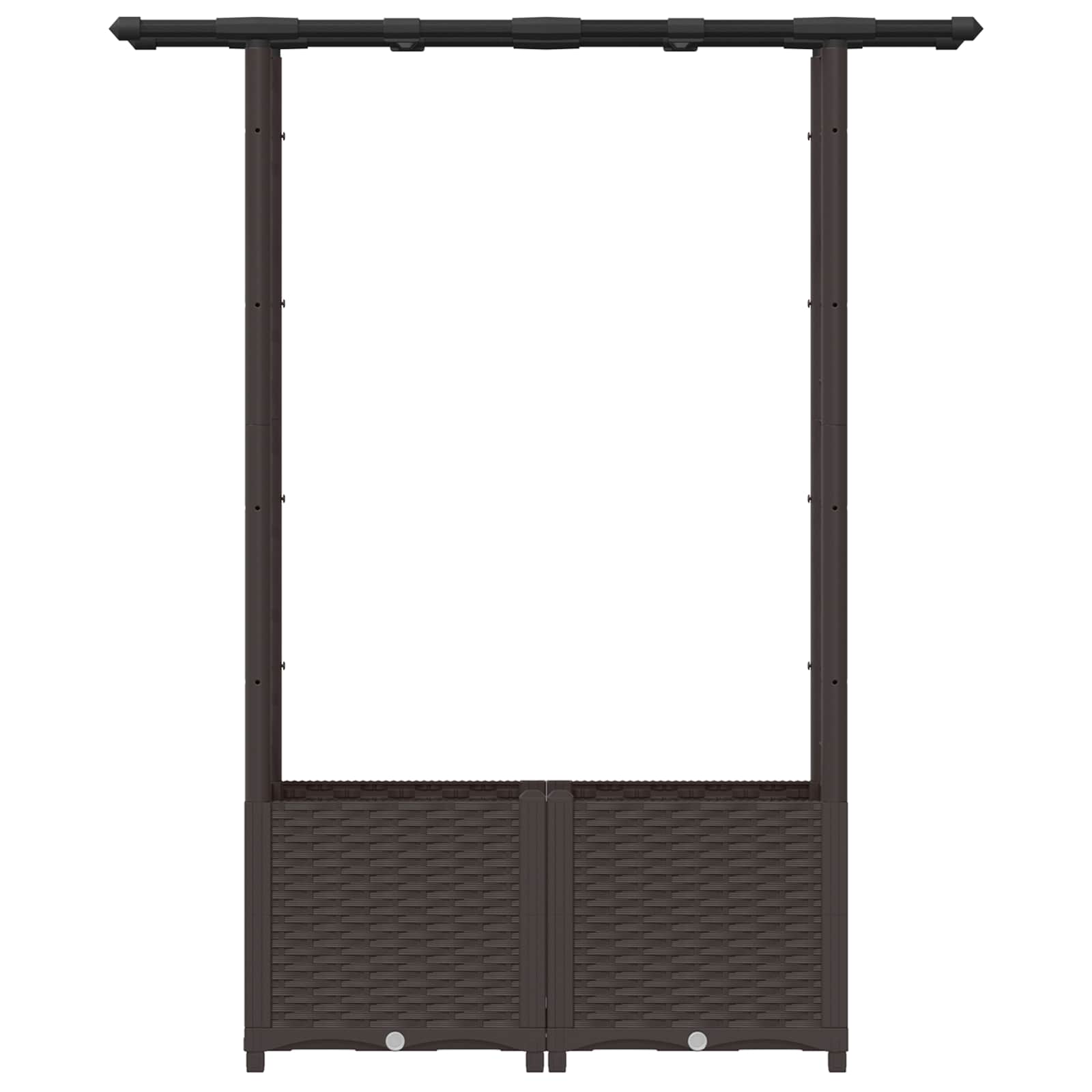 Verhoogd Bed met Trellis en Dak Bruin 124,5 x 40 x 138 cm PP image 4