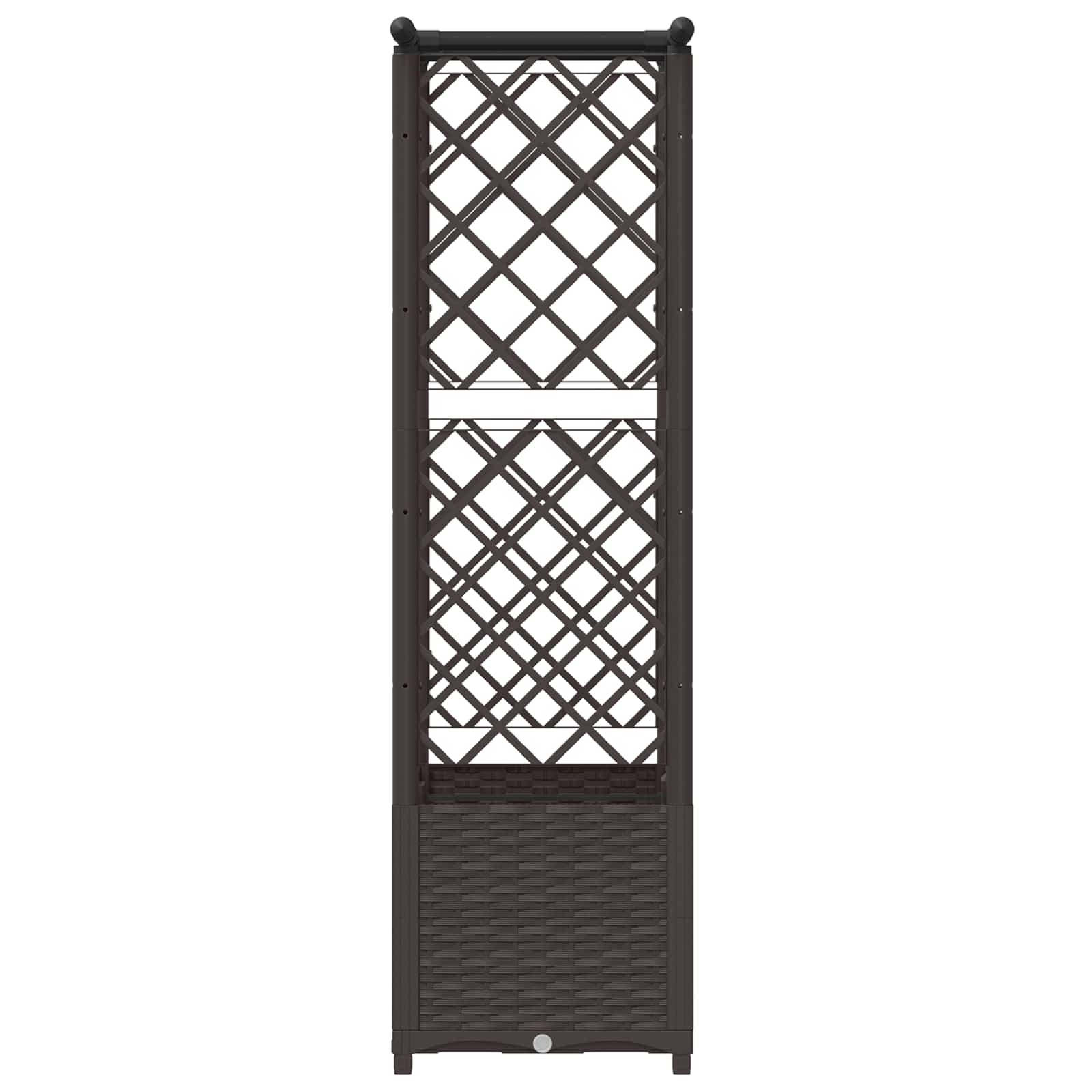Verhoogd Bed met Trellis en Dak Bruin 124,5 x 40 x 138 cm PP image 5