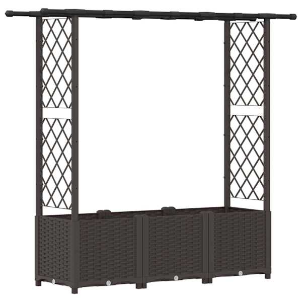 vidaXL T&otilde;stetud Padi Kase ja Katusega Pruun 162,5 x 40 x 136 cm PP