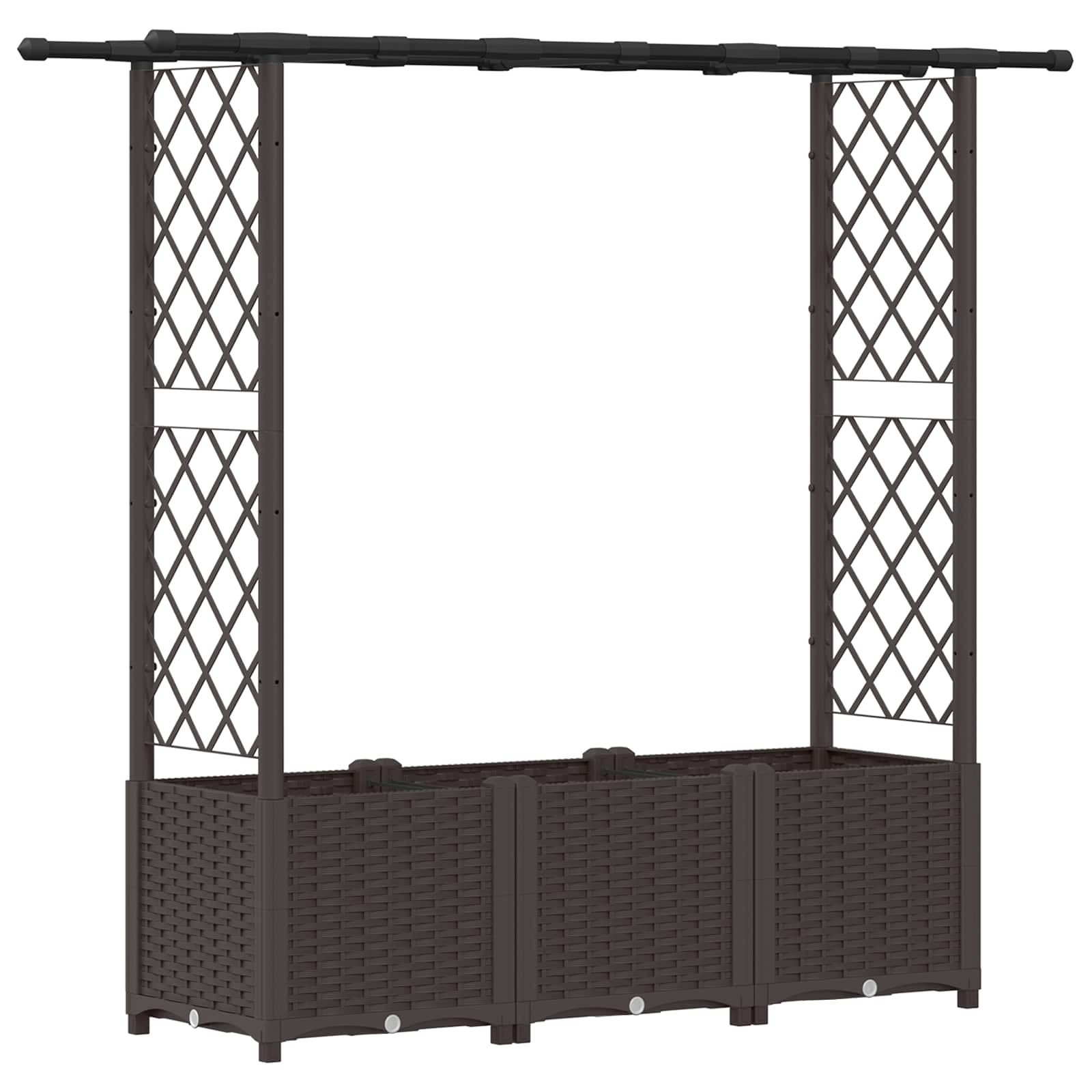 vidaXL Vyvýšený záhon s mriežkou a strechou Hnedá 162,5 x 40 x 136 cm
