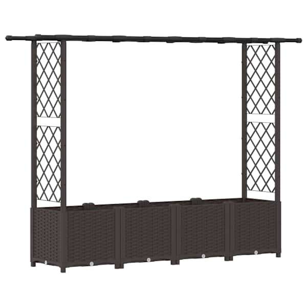 vidaXL T&otilde;stetud Padi Kase ja Katusega Pruun 203 x 40 x 136 cm PP