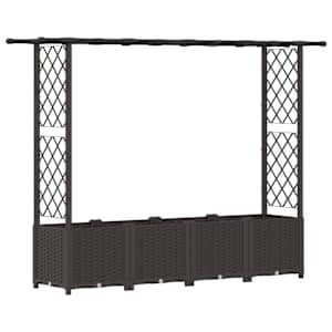 Vyvýšený záhon s treláží a střechou Hnědá 203 x 40 x 136 cm PP - obrázek 2
