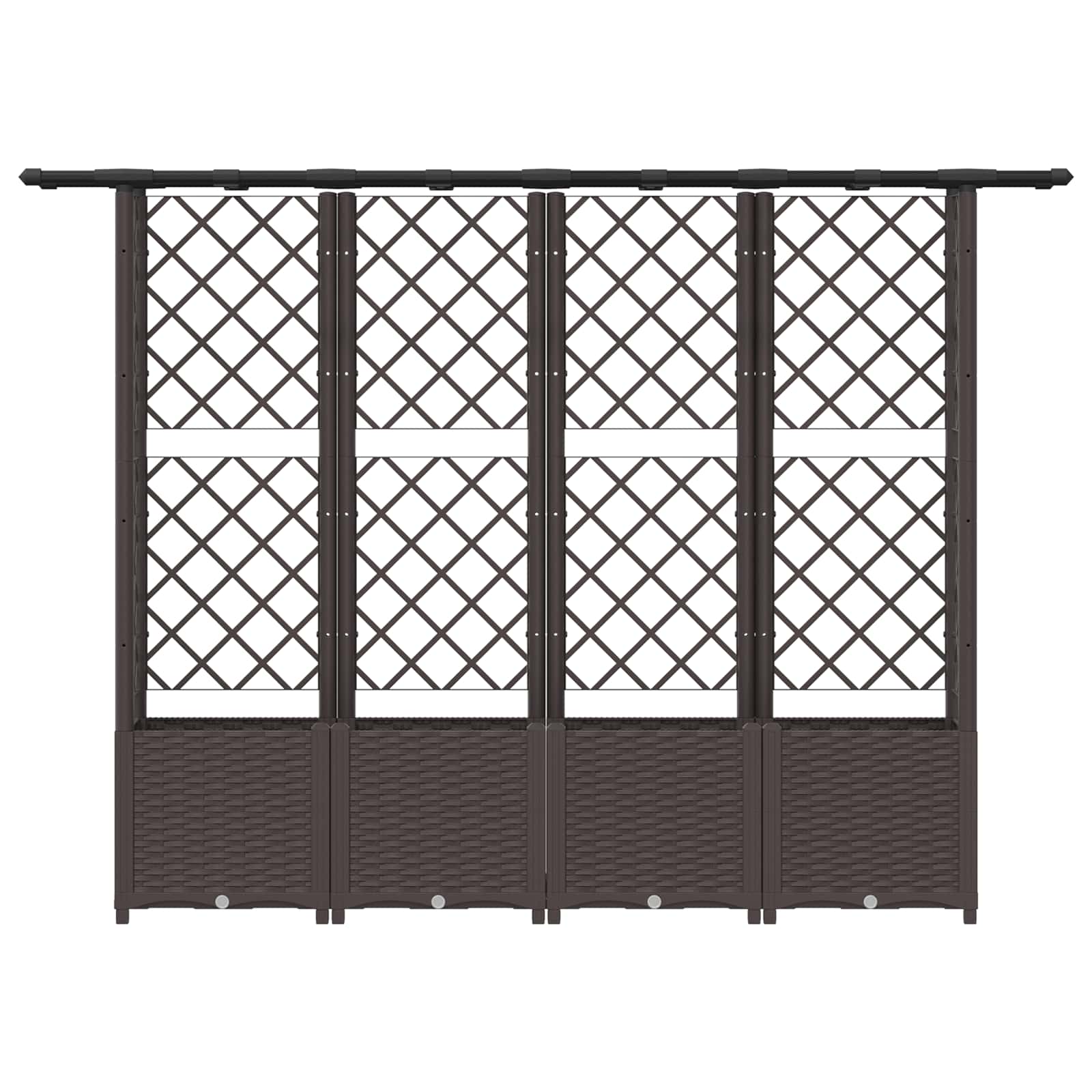 Verhoogd Bed met Trellis en Dak Bruin 203 x 40 x 138 cm PP image 4