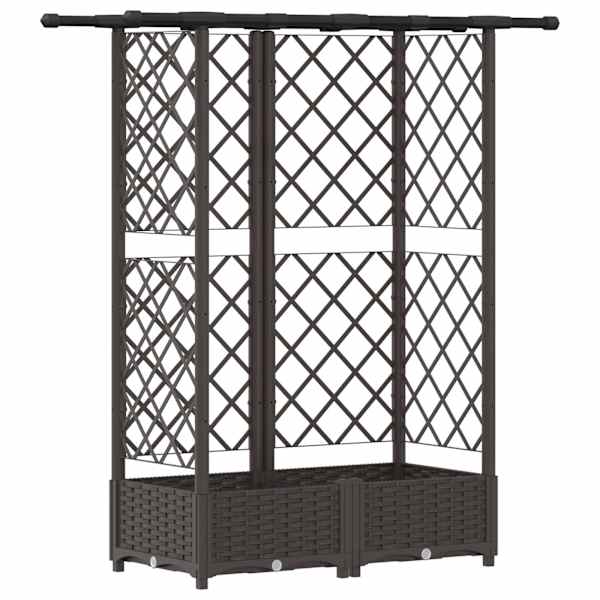 vidaXL T&otilde;stetud Padi Kase ja Katusega Pruun 124 x 40 x 121 cm PP