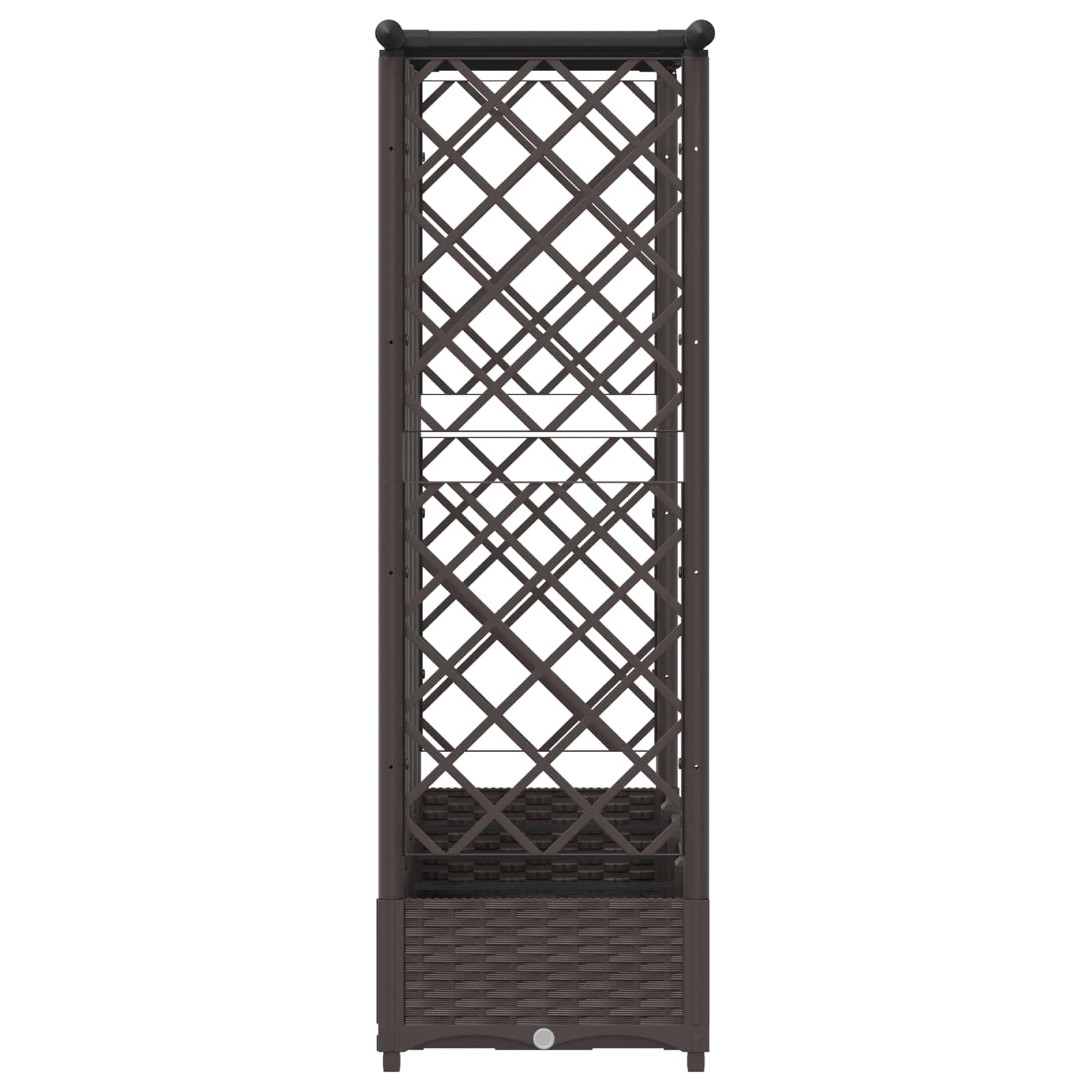 Verhoogd Bed met Trellis en Dak Bruin 202,5 x 40 x 123 cm PP image 4