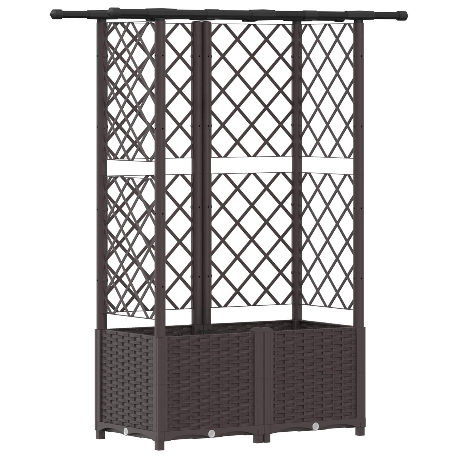 Verhoogd Bed met Trellis en Dak Bruin 124 x 40 x 138 cm PP image 2