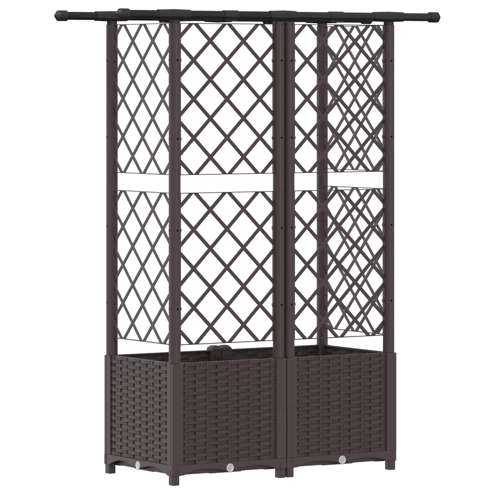 Verhoogd Bed met Trellis en Dak Bruin 124 x 40 x 138 cm PP image 5