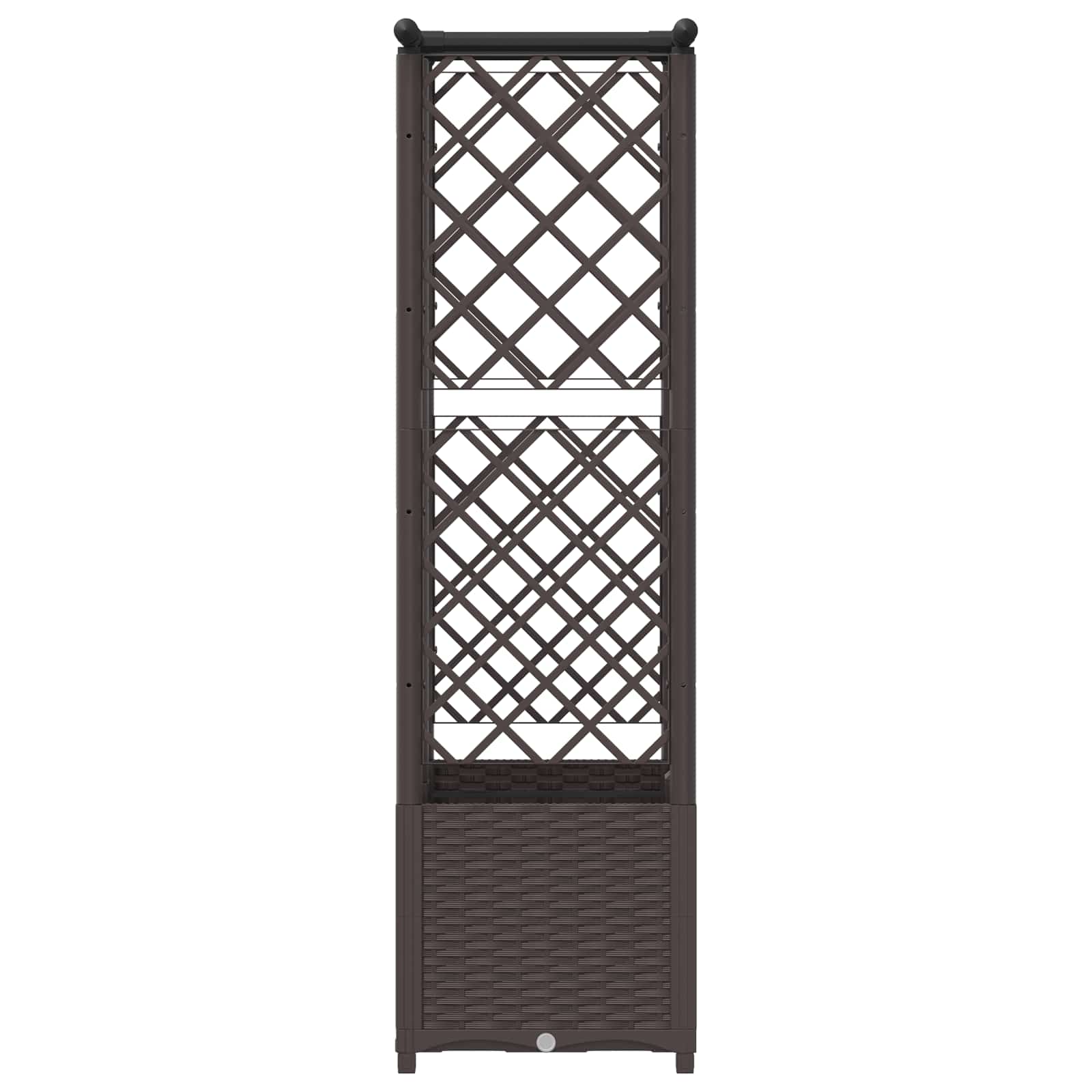 Verhoogd Bed met Trellis en Dak Bruin 124 x 40 x 138 cm PP image 4