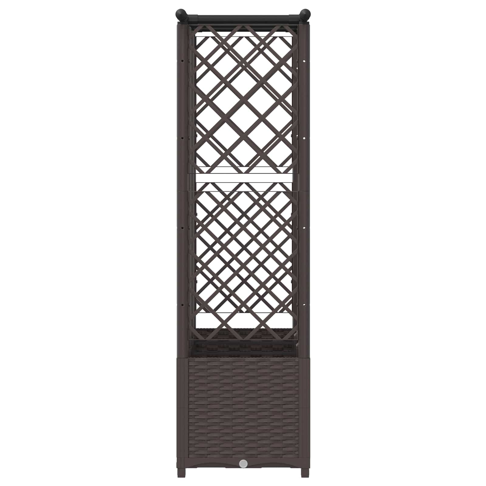 Verhoogd Bed met Trellis en Dak Bruin 163,5 x 40 x 138 cm PP image 4