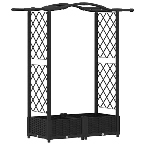 vidaXL T&otilde;stetud Padi Kase ja Katusega Must 124 x 40 x 123 cm PP