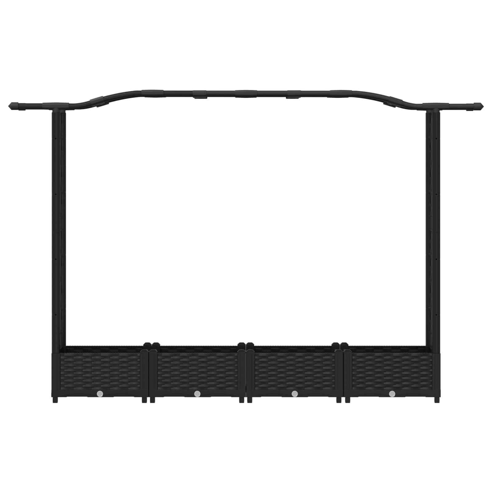 Verhoogd Bed met Trellis en Dak Zwart 207 x 40 x 126 cm PP image 4