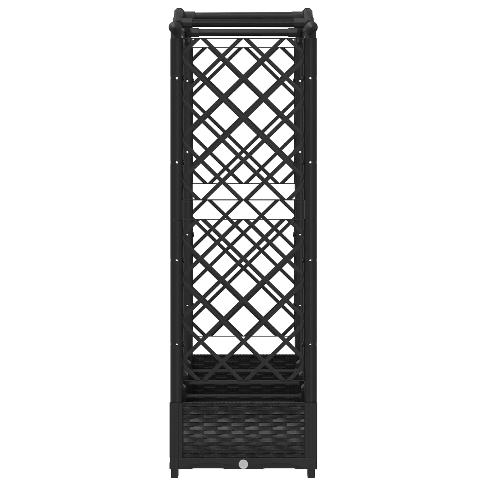 Verhoogd Bed met Trellis en Dak Zwart 207 x 40 x 126 cm PP image 5