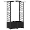 vidaXL T&otilde;stetud Padi Kase ja Katusega Must 125 x 40 x 138 cm PP