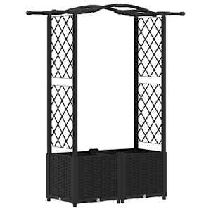 vidaXL T&otilde;stetud Padi Kase ja Katusega Must 125 x 40 x 138 cm PP